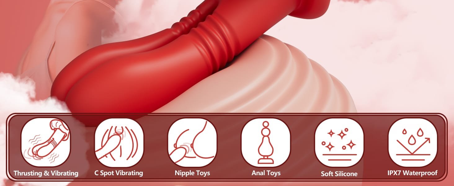 Vibrator Thrusting Dildo G Spot Clitoral Stimulator 10 Vibrating Adult Sex Toys Women Couples